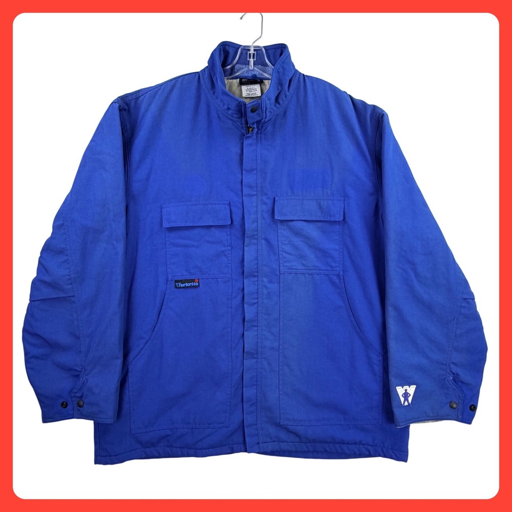 Workrite Benchmark FR Field Jacket Men XL Long Blue Nomex Insulated Faded USA